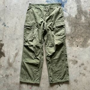 Vintage 60s 70s Military Poplin Jungle Combat Cargo Pants OG-107 Size Small